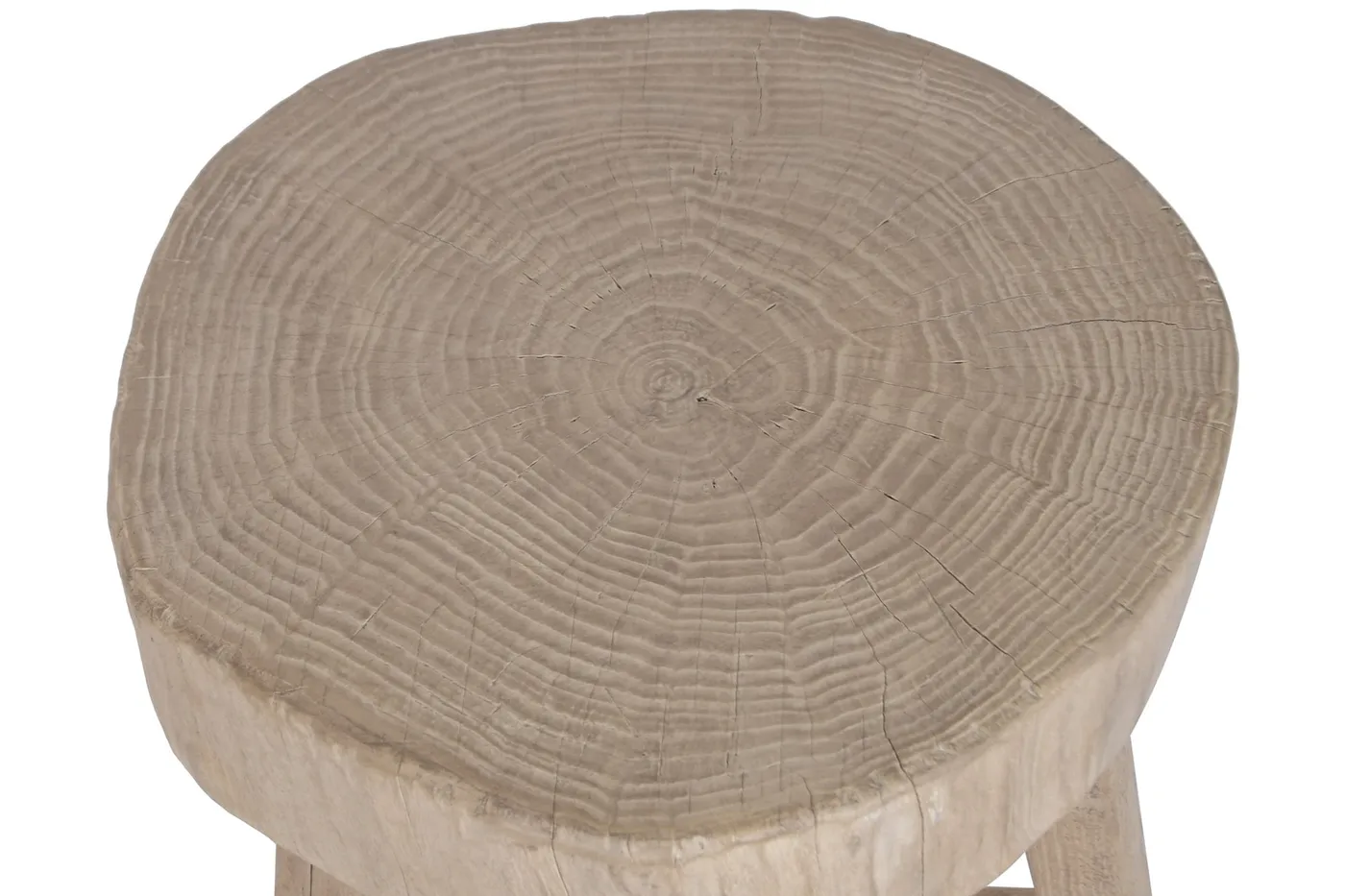 Solid elm side table – natural — Photo 2