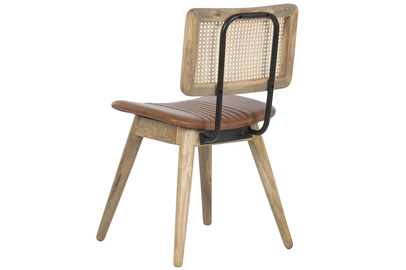 Silla de piel y madera marrón — Foto 3