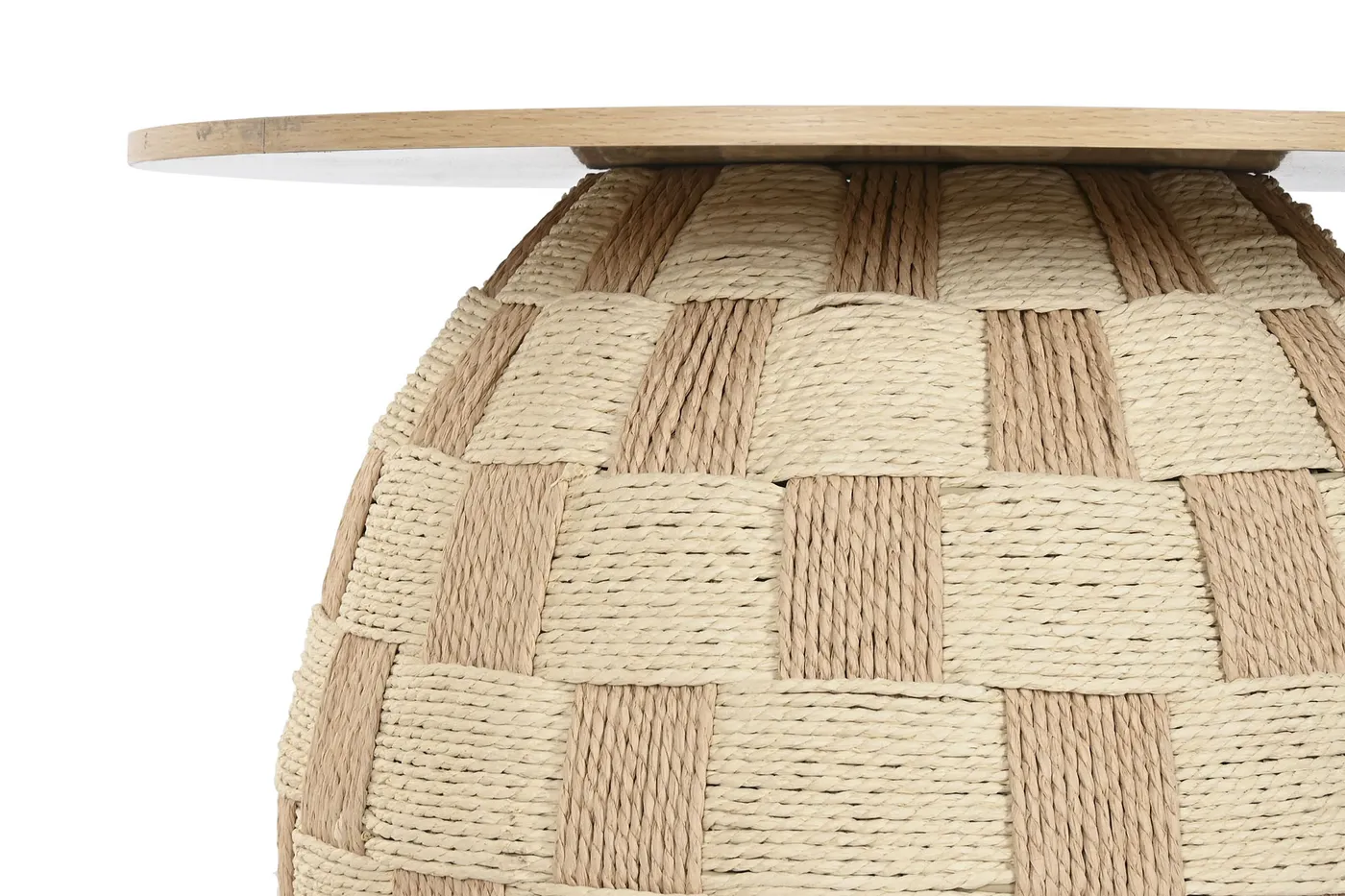 Table d’appoint en fibre naturelle et bois naturelle — Photo 2