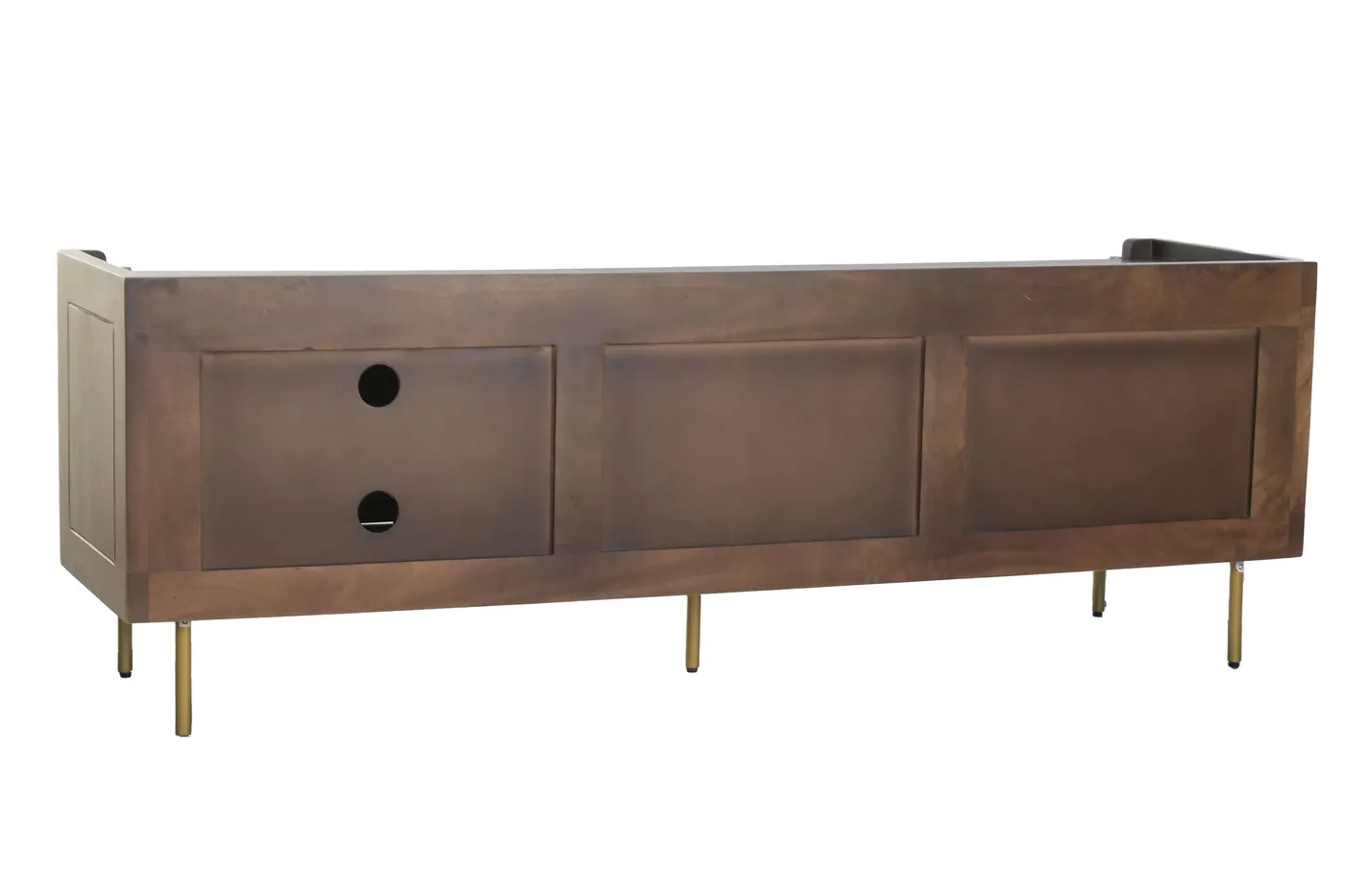 Mueble TV de mango y fibra natural marrón / oscuro — Foto 2