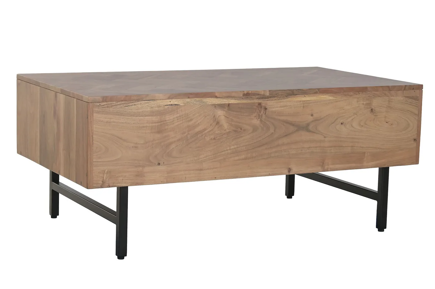 Acacia metal coffee table – brown — Photo 2