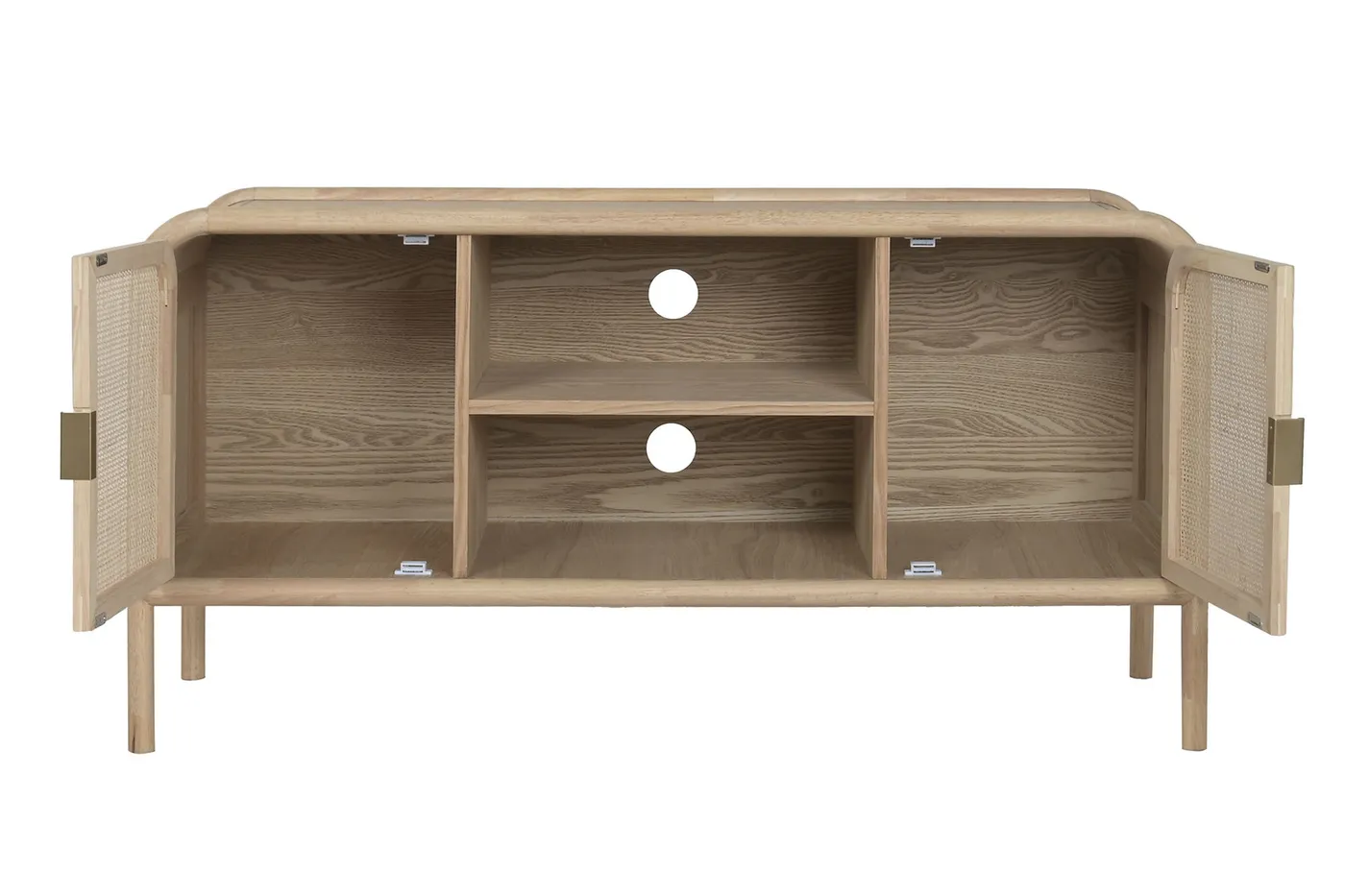 Mueble TV de abeto y ratán natural — Foto 2