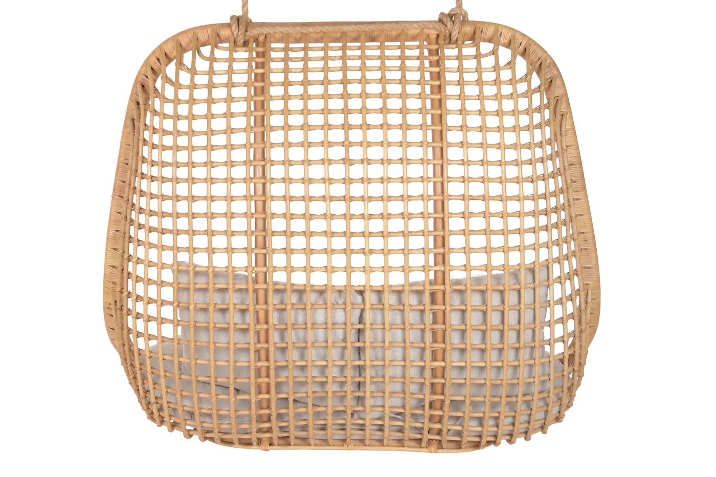 Hanging rattan polyester armchair – natural — Photo 2