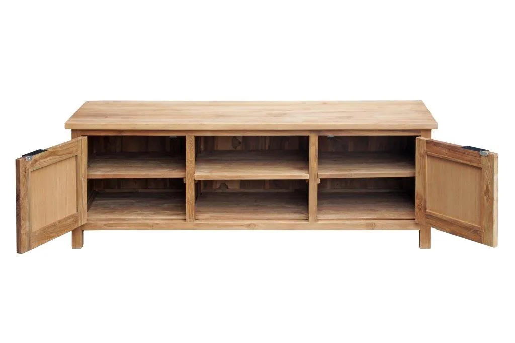 Teak recycled rattan TV unit – brown — Photo 2