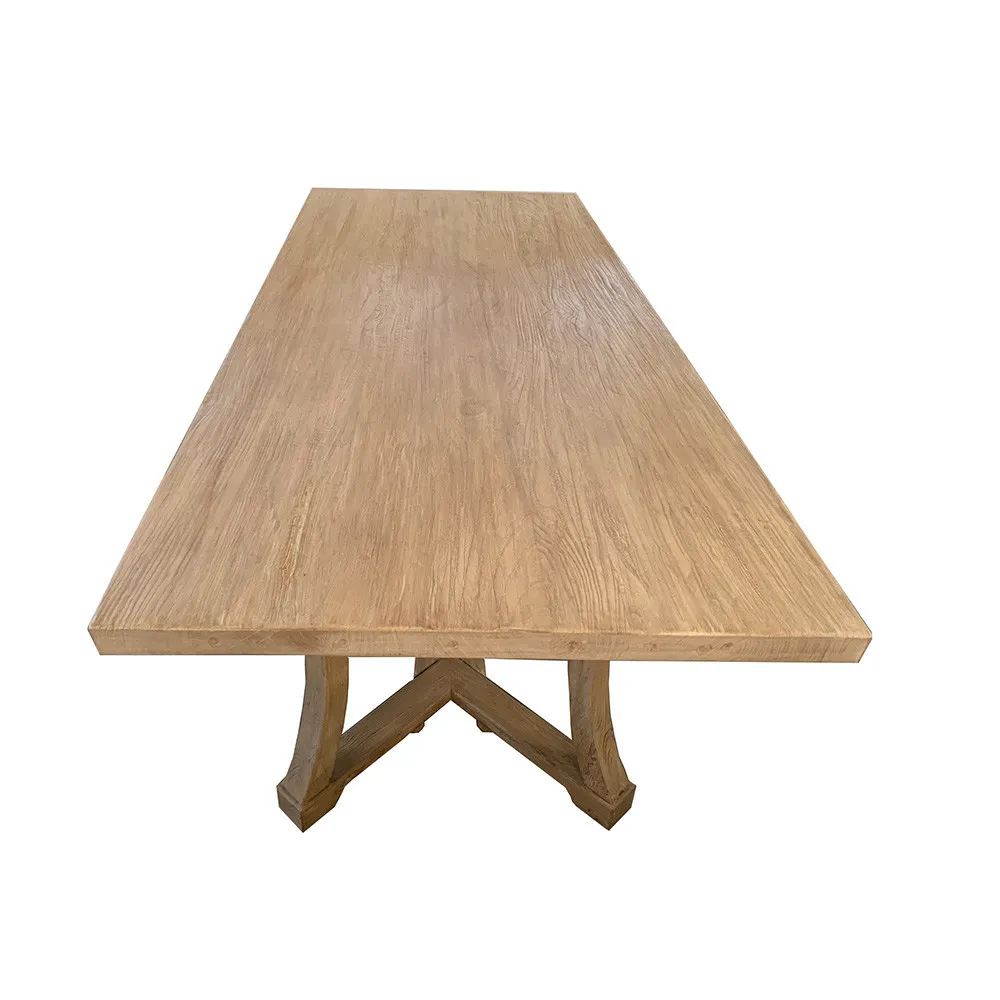 Solid elm dining table – natural — Photo 2