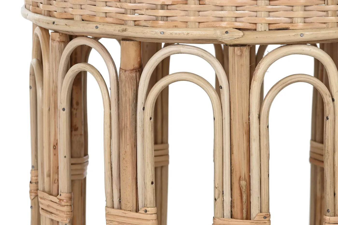 Lot de 2 – table d’appoint en osier naturelle — Photo 2