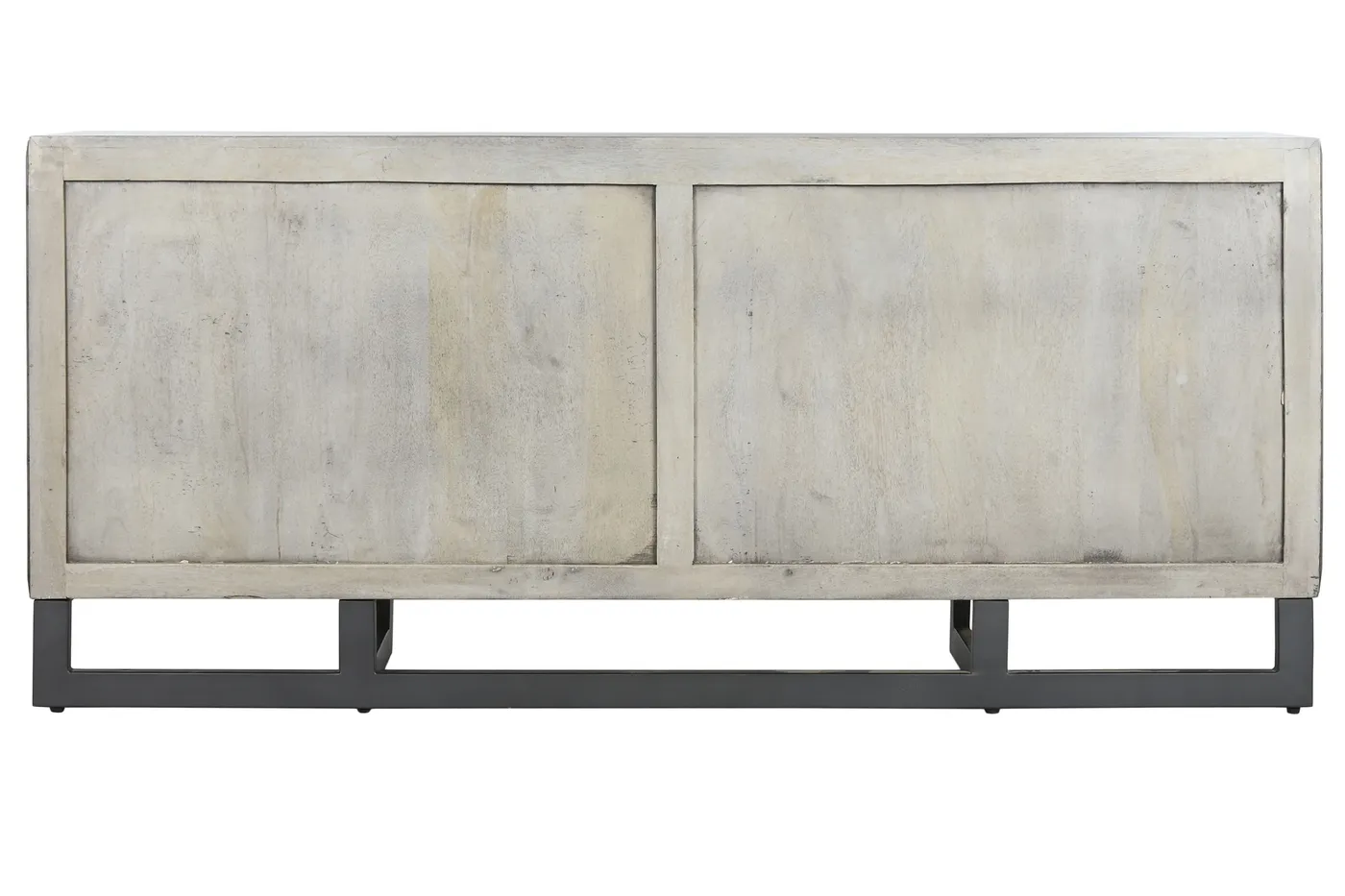 Distressed mango wood metal sideboard – white — Photo 2