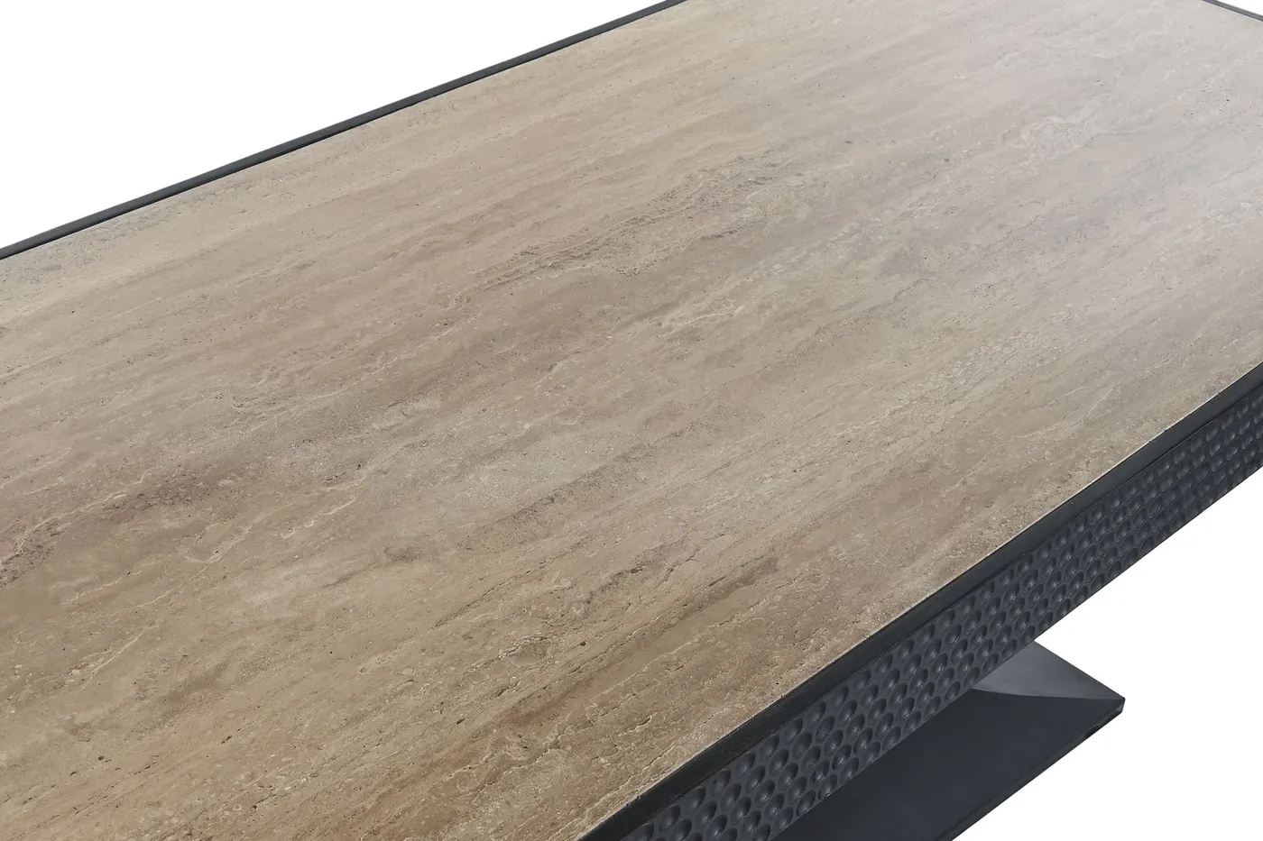 Wood marble travertine dining table — Photo 2