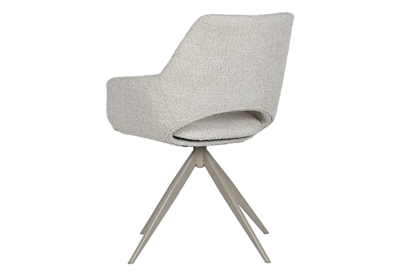 Stoel van polyester, metaal en bouclé beige — Foto 2