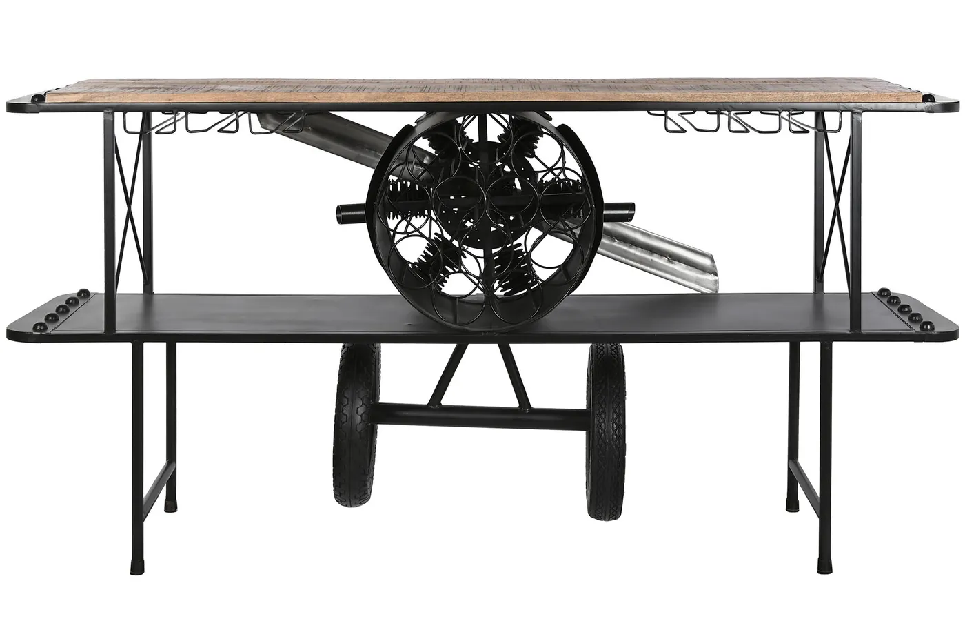Plane metal wood console table – black — Photo 2