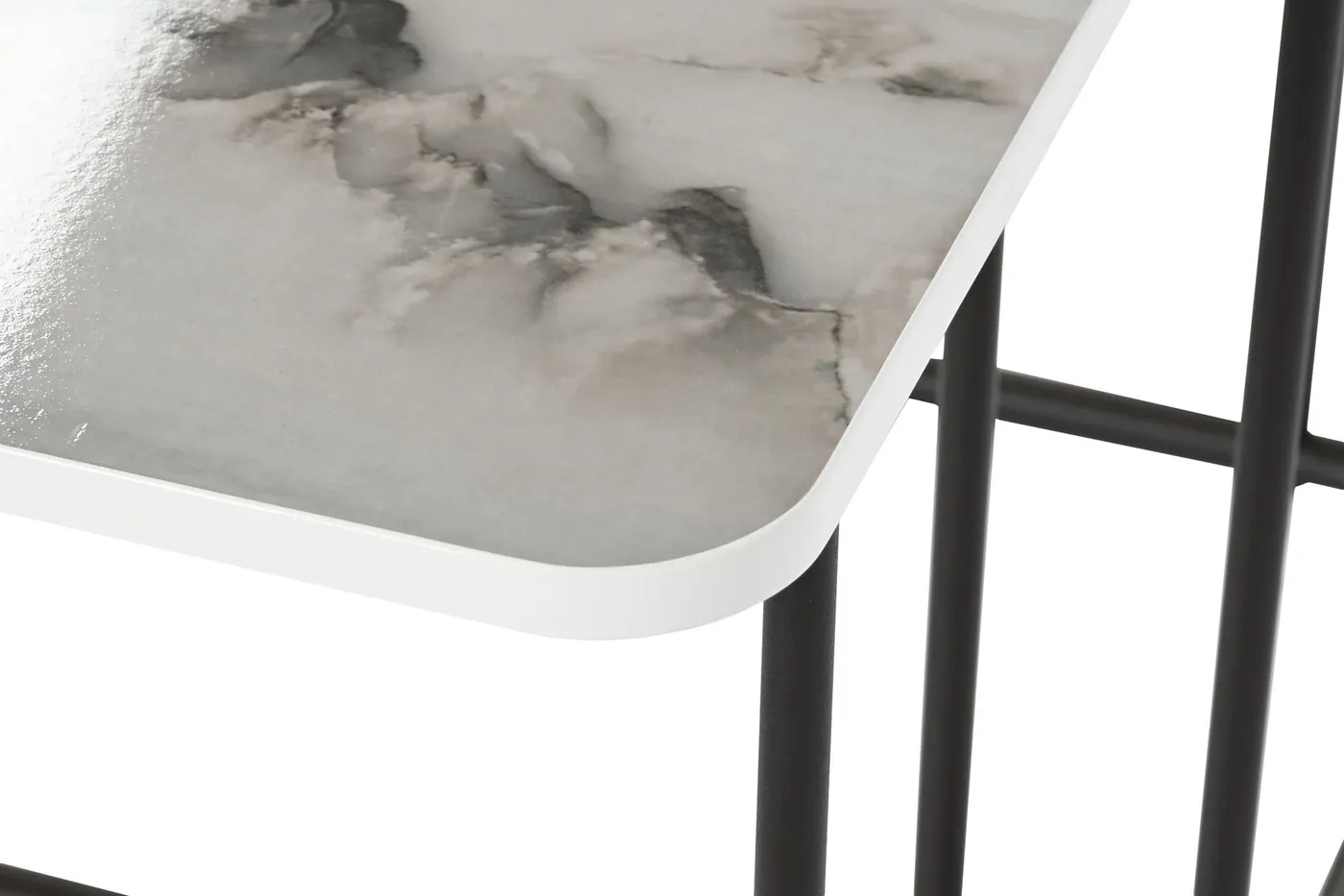 Set van 2 – bijzettafel van MDF en marmer — Foto 2
