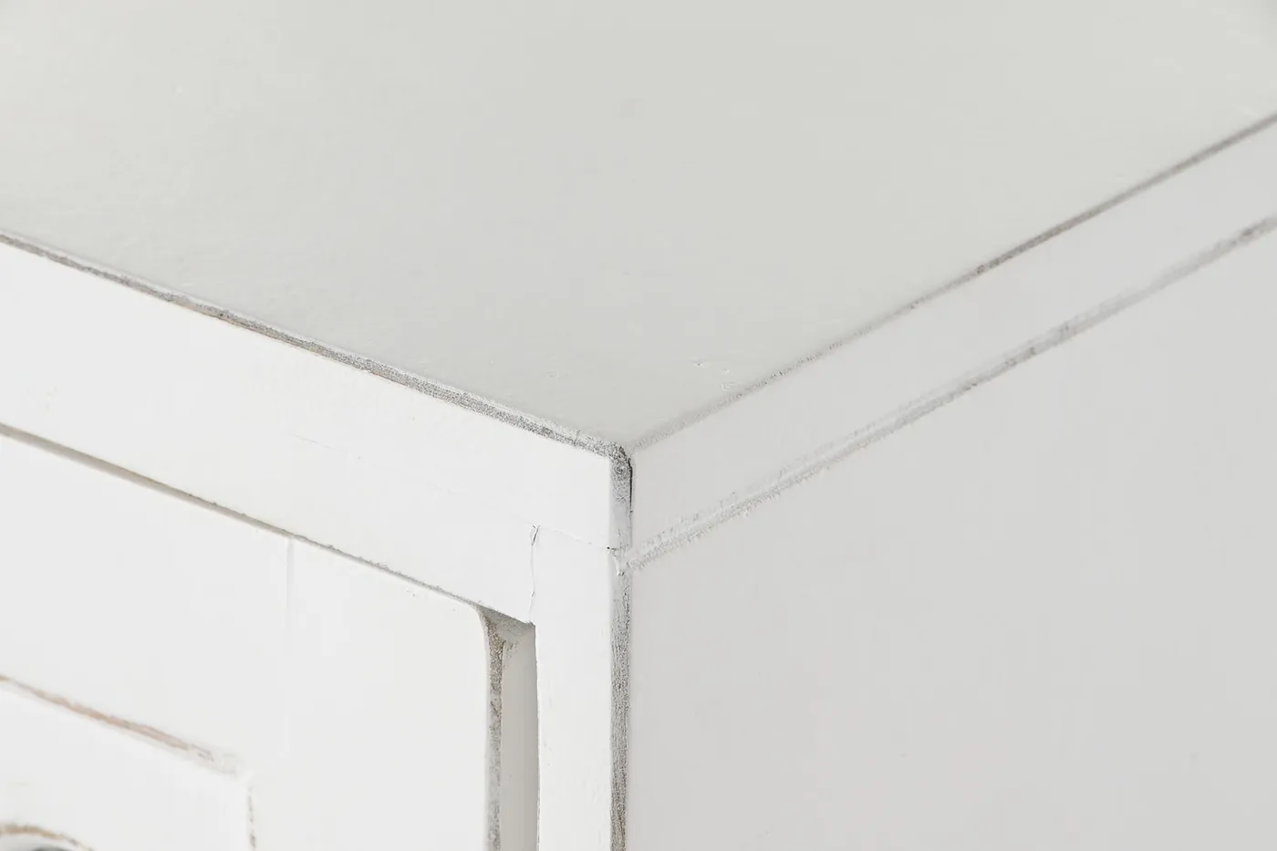 Mango wood sideboard mirror – white — Photo 2