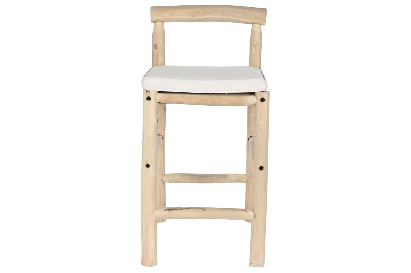 Teak polyester stool – natural — Photo 2