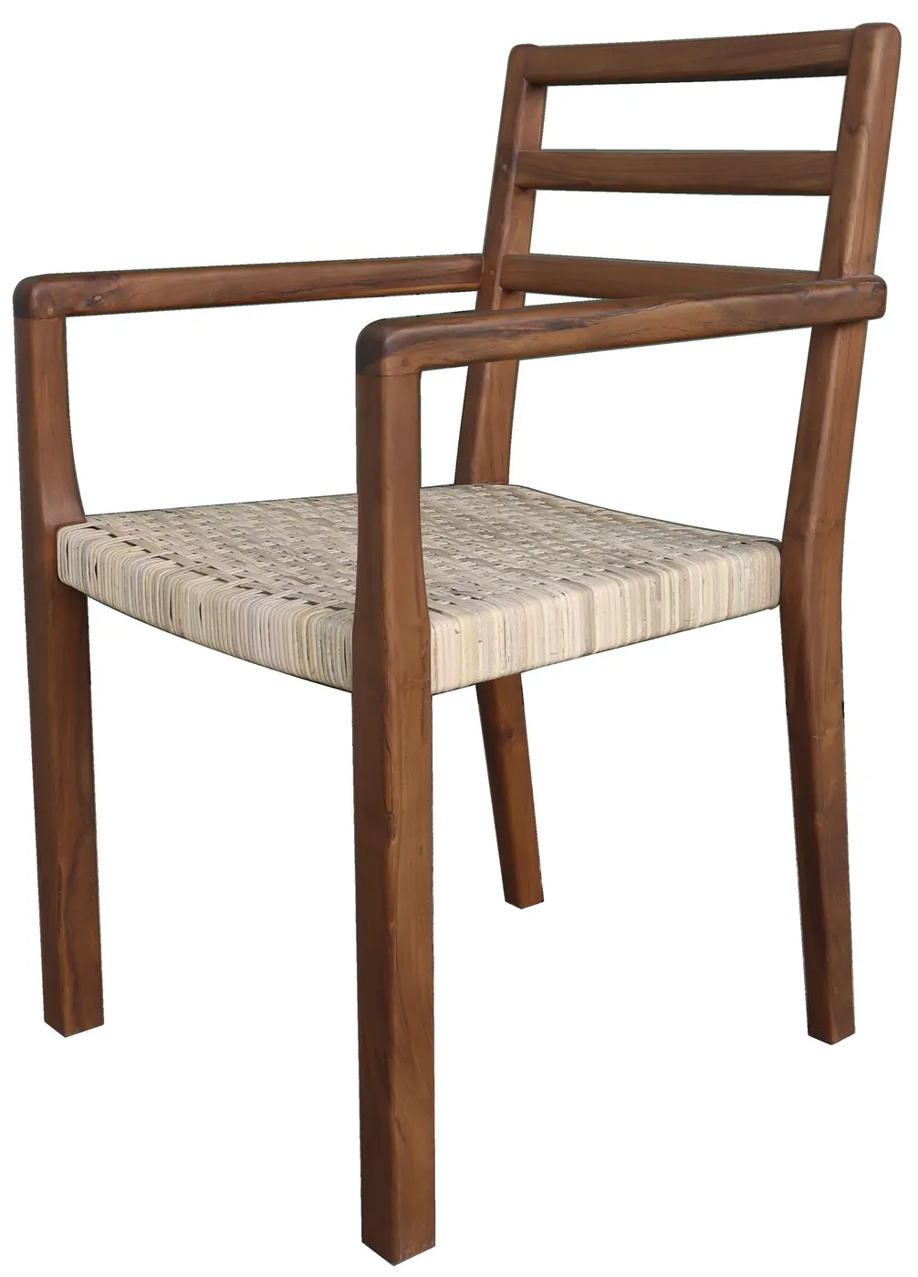 Chaise en teck et rotin