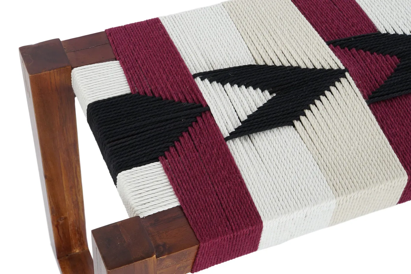 Acacia cotton shoe bench – brown — Photo 2