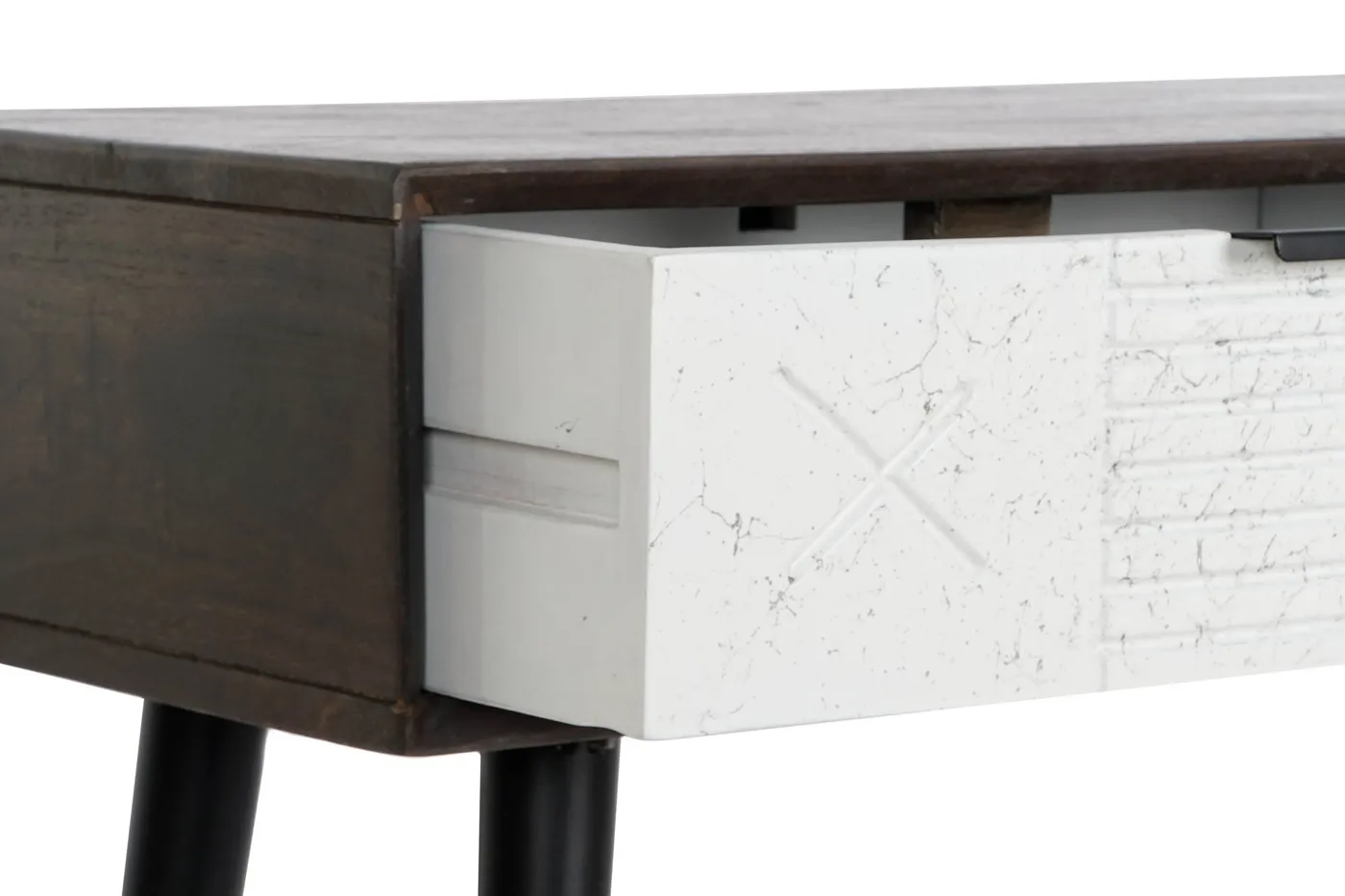 Console en manguier et métal blanche — Photo 2