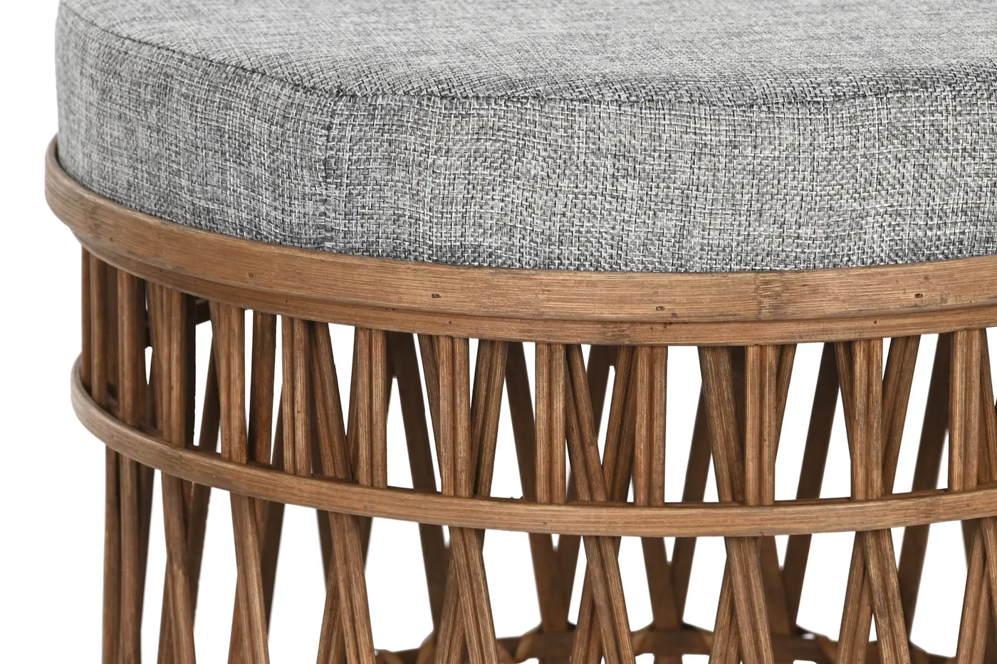 Set van 2 – voetenbank van bamboe en polyester bruin — Foto 2