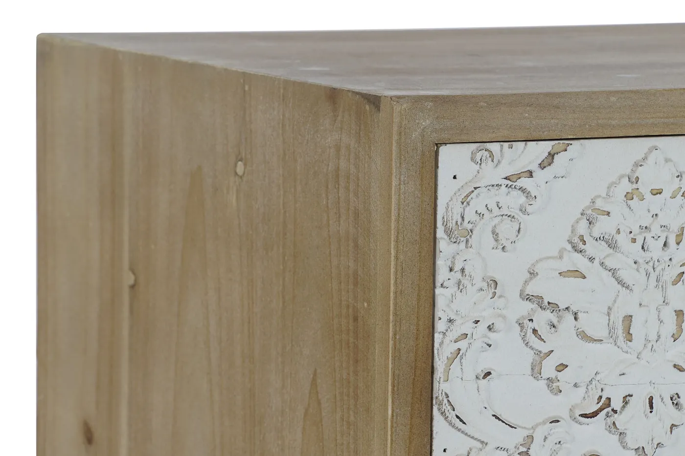 Carved fir metal TV unit – natural — Photo 2