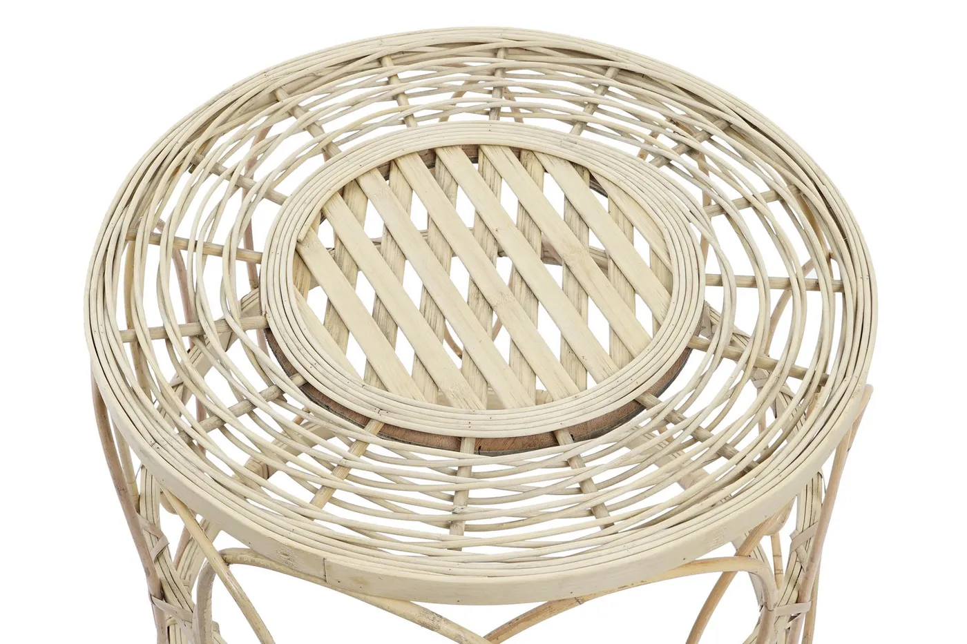 Set van 2 – bijzettafel van rotan naturel — Foto 2