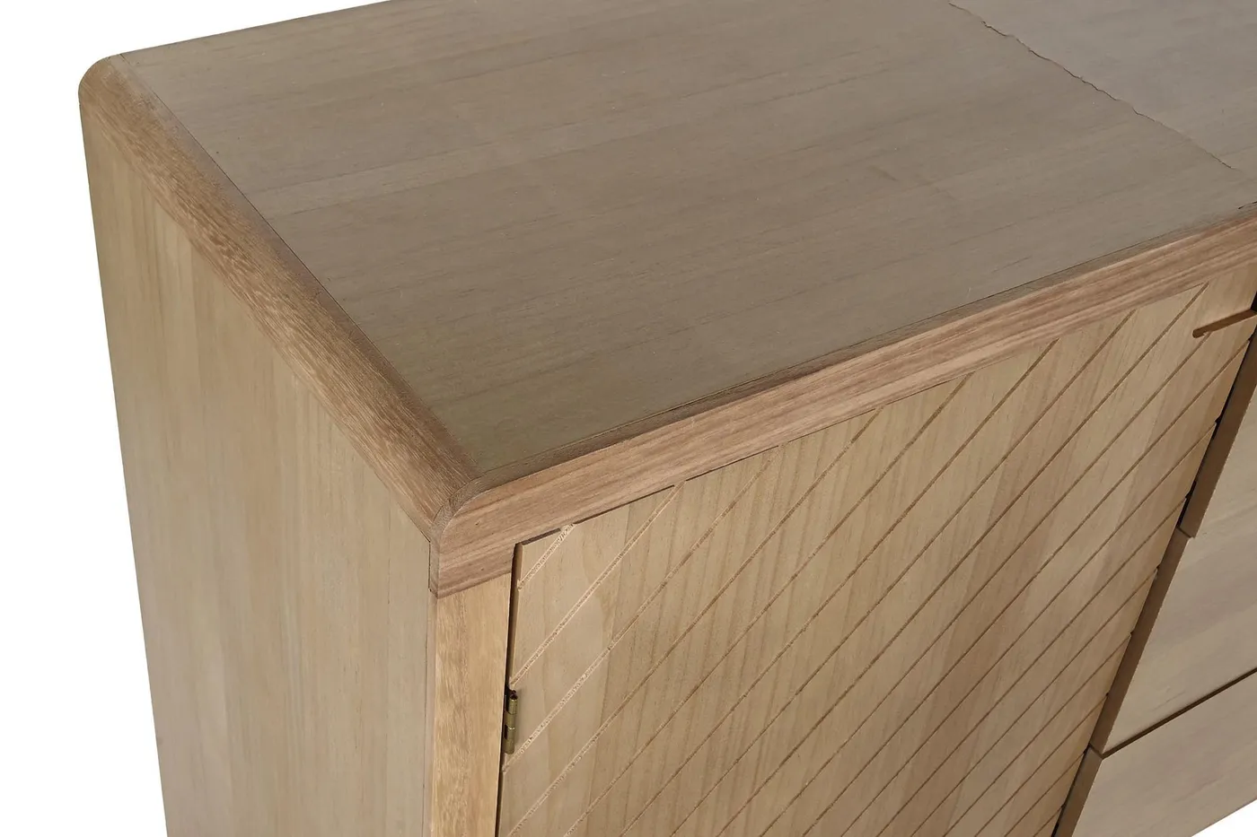 Buffet à tiroirs en pin et MDF marron / clair — Photo 2