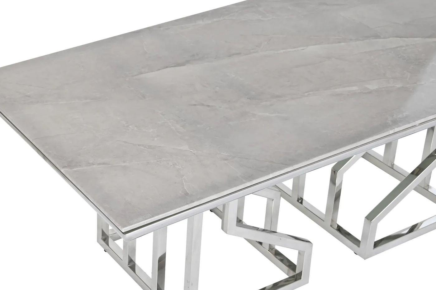 Mesa de centro de acero, cristal y mármol — Foto 2
