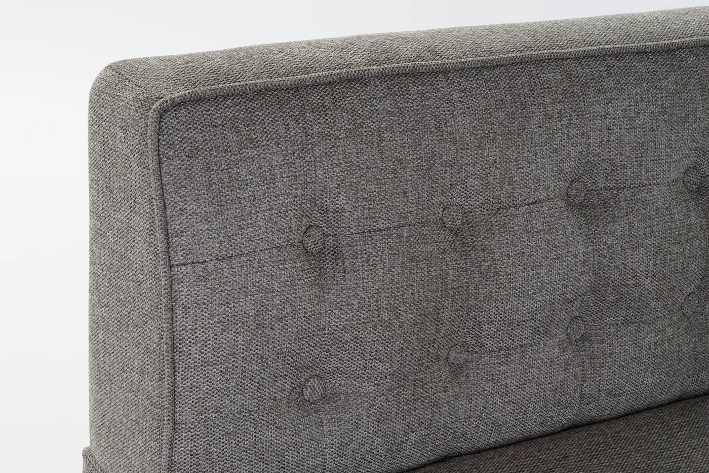 Fauteuil capitonné en lin et sapin gris / foncé — Photo 2