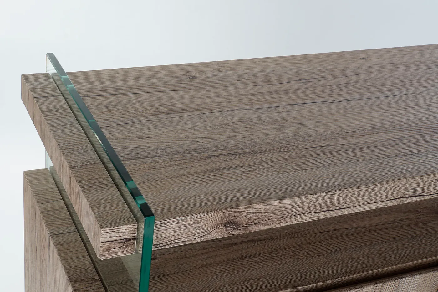 Dressoir van glas en MDF naturel — Foto 2