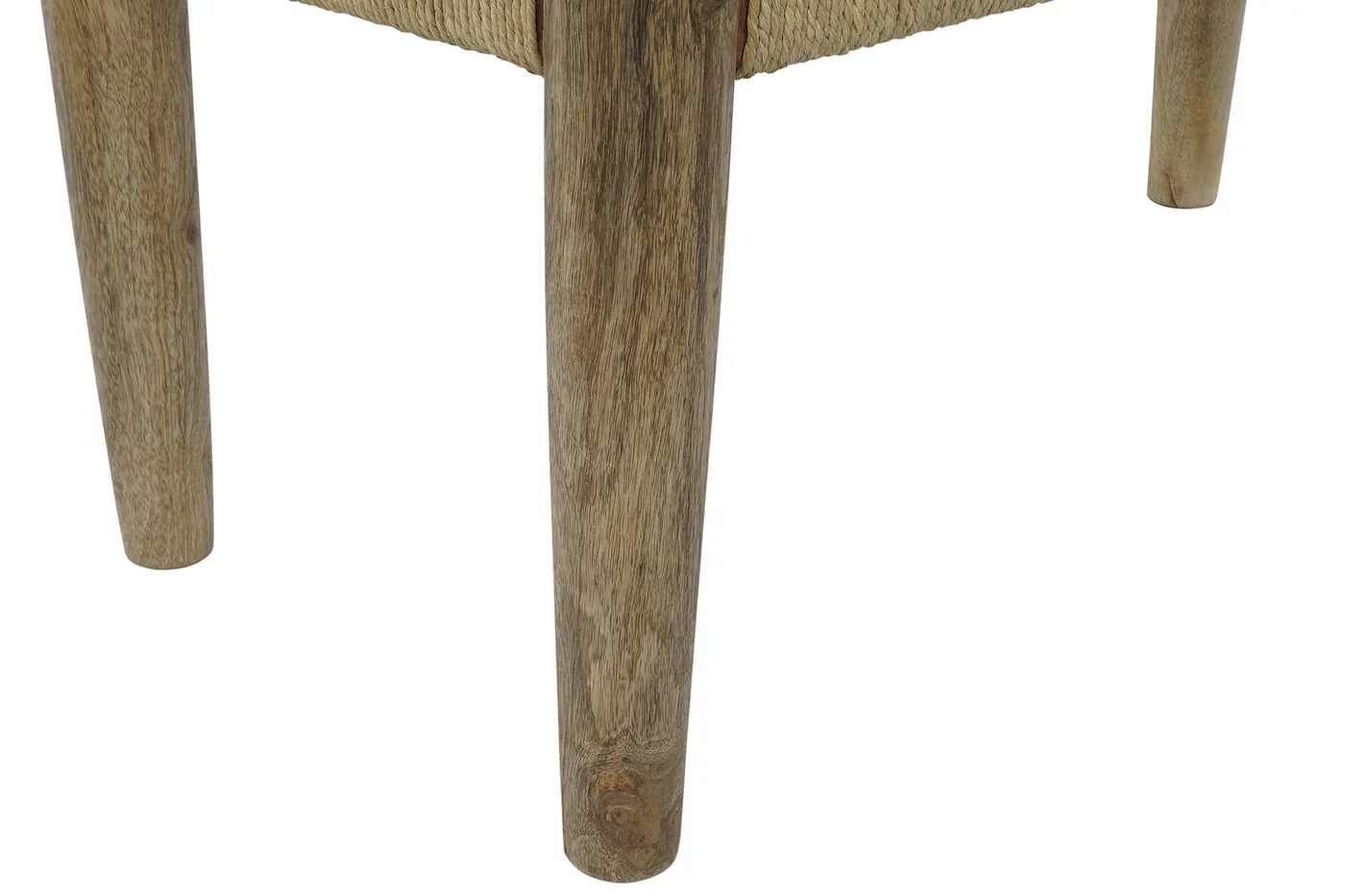 Mango wood rope shoe bench – natural — Photo 2