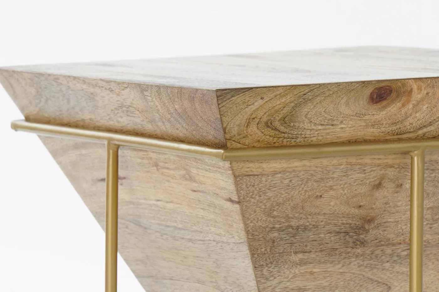 Bijzettafel van mangohout en metaal naturel — Foto 2
