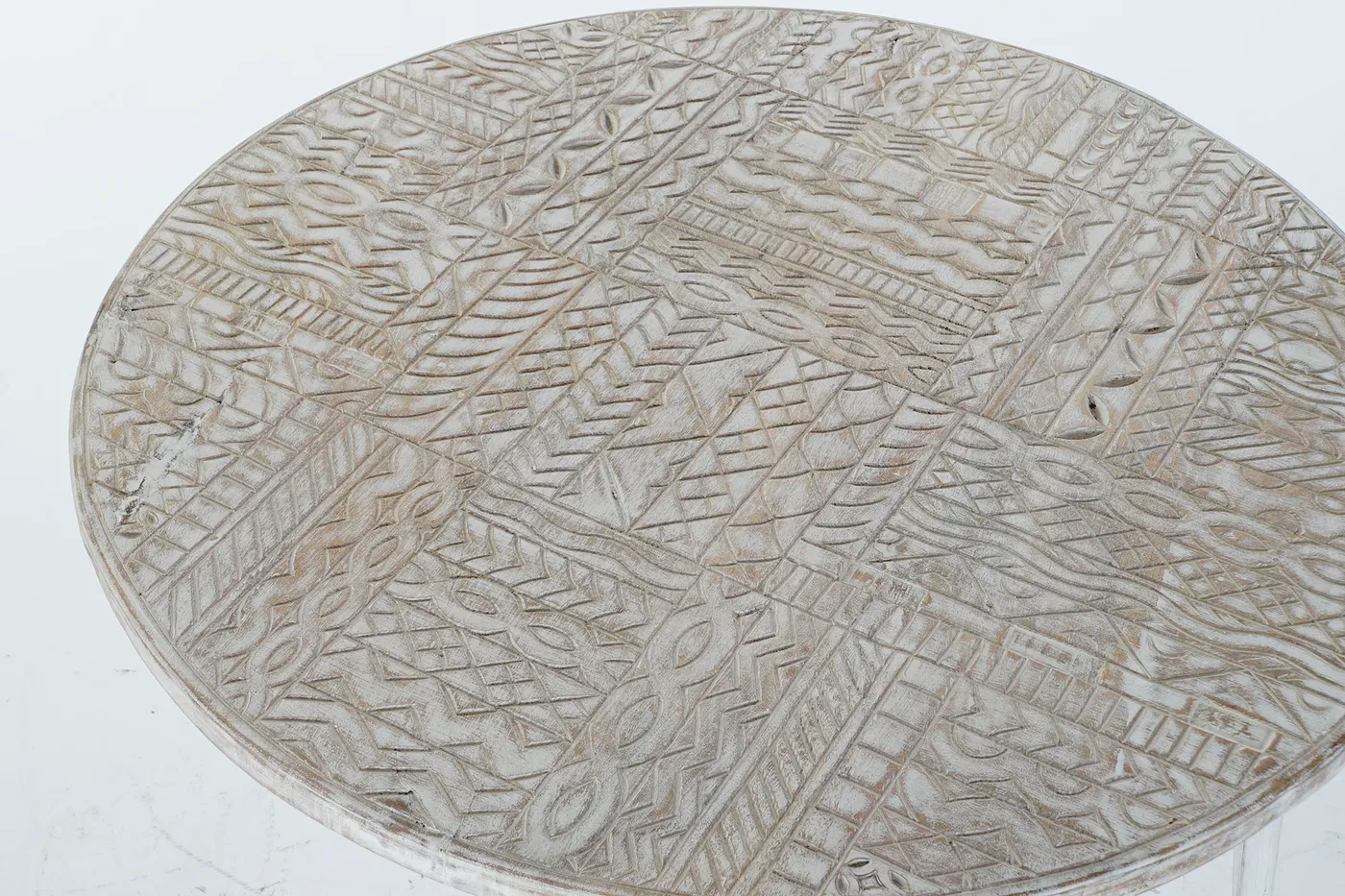 Table d’appoint en manguier et métal décapée / blanche — Photo 2