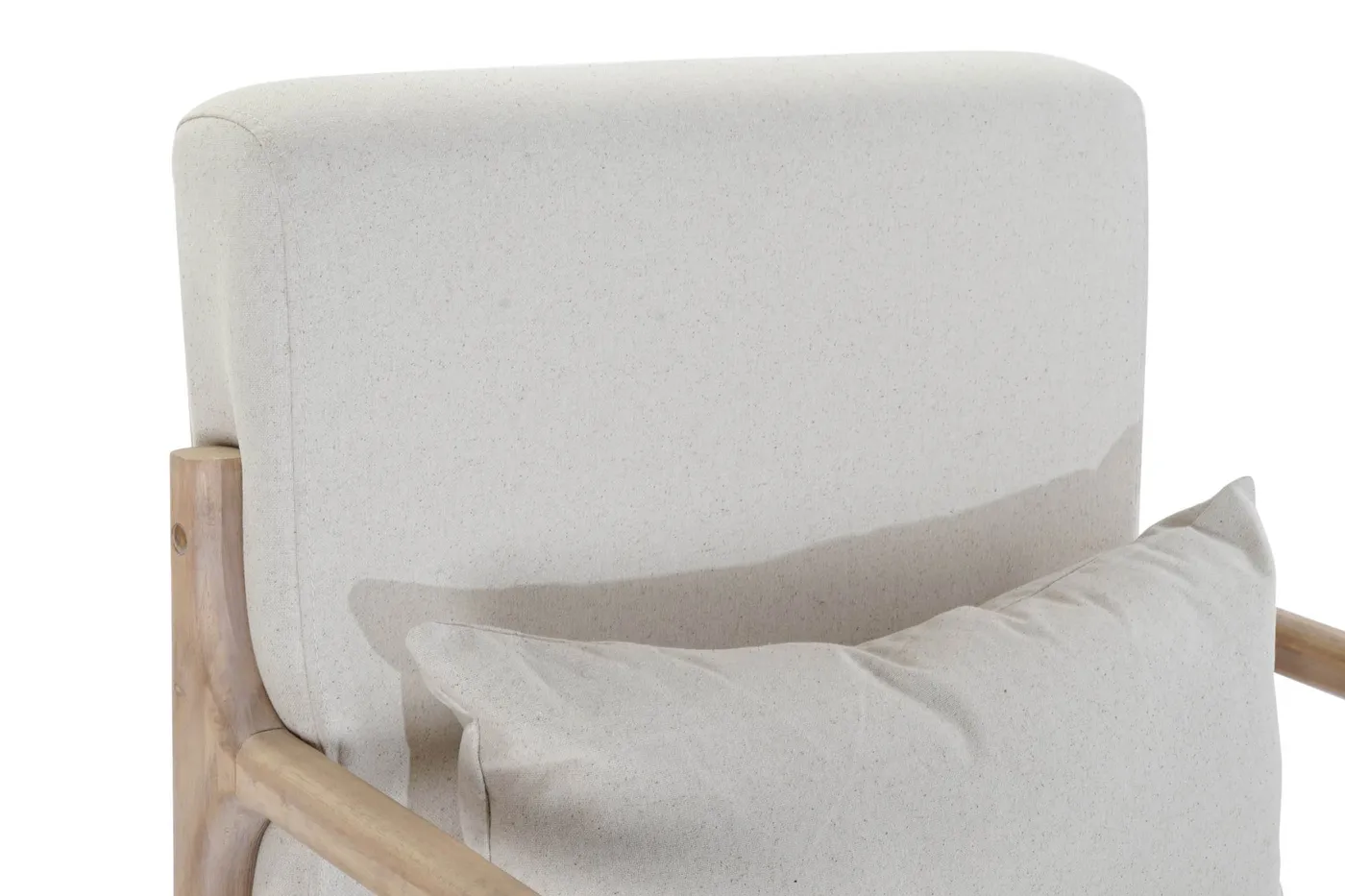 Rocking-chair en lin et hévéa beige — Photo 2