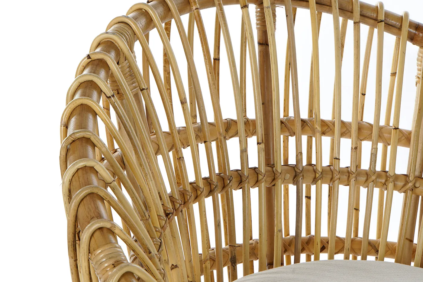 Fauteuil coussin en rotin et coton naturel — Photo 2