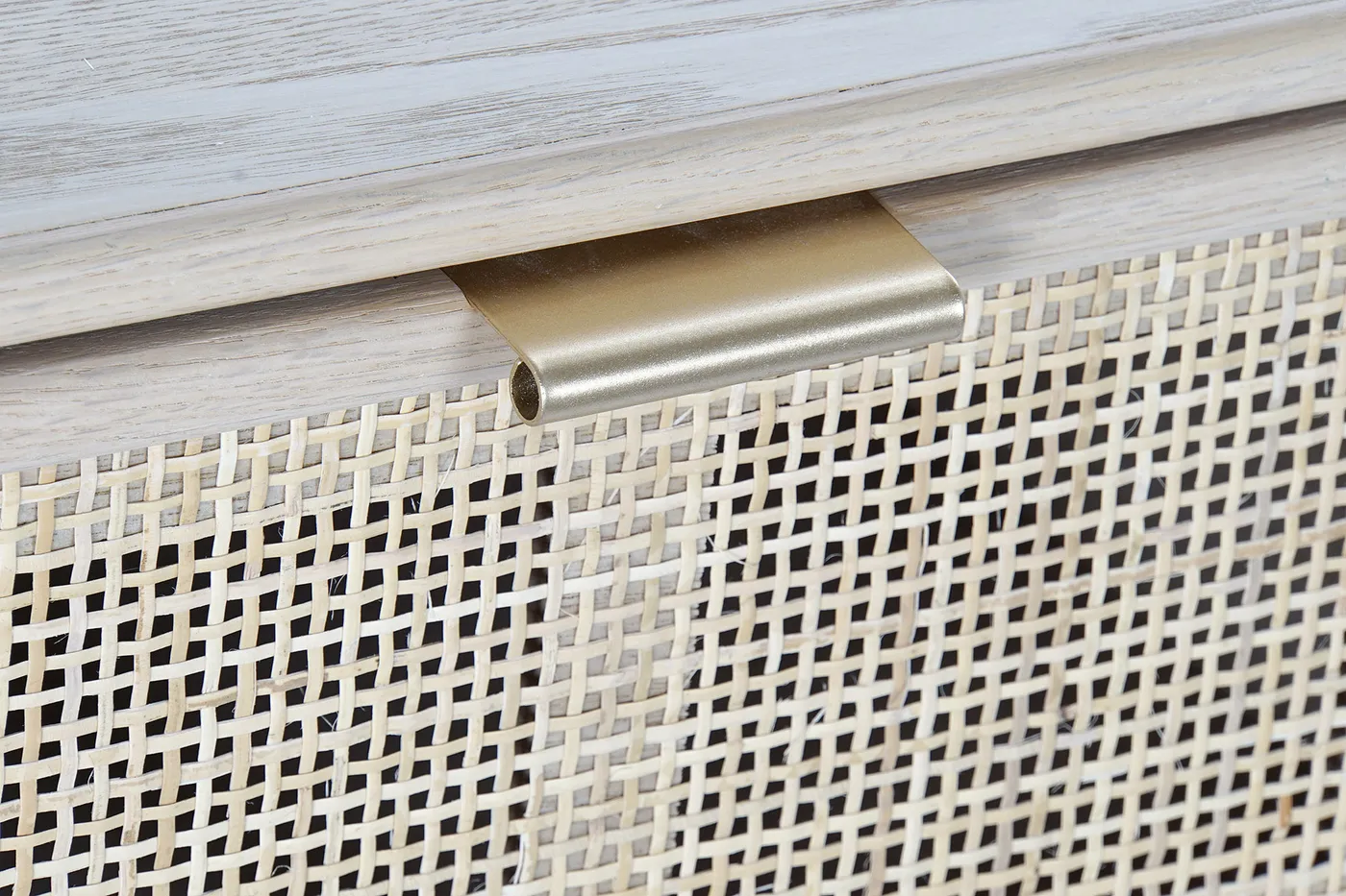 Paulownia MDF cane webbing TV unit – natural — Photo 3