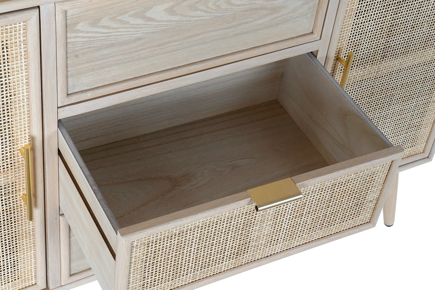 Vitrina de paulownia, MDF y rejilla natural — Foto 2