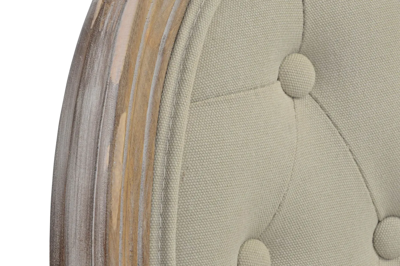 Chaise médaillon en hévéa et lin beige — Photo 2