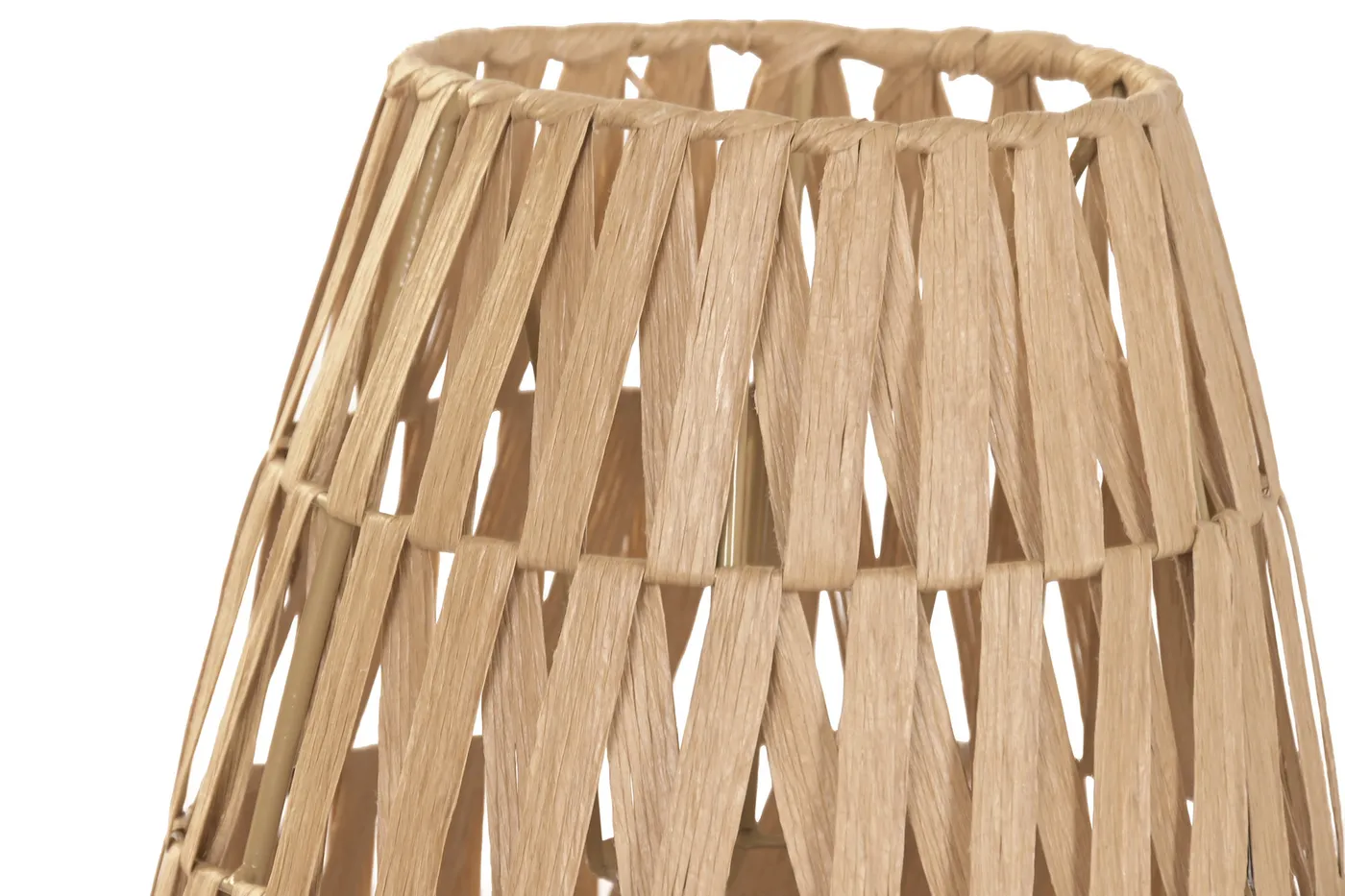 Set of 3 – natural fibre metal lampshade – natural — Photo 2