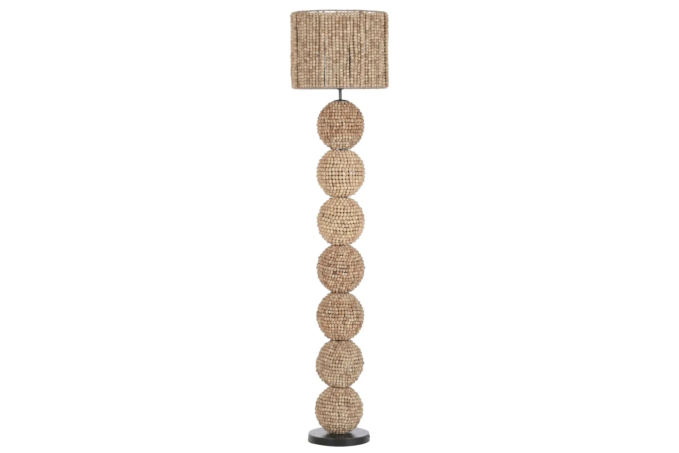 Wood metal floor lamp – brown