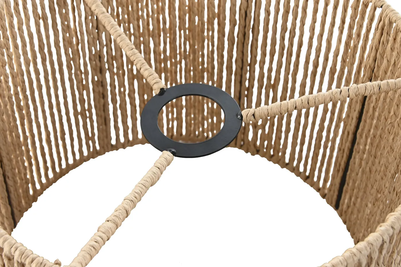 Set of 3 – natural fibre metal lampshade – natural — Photo 2