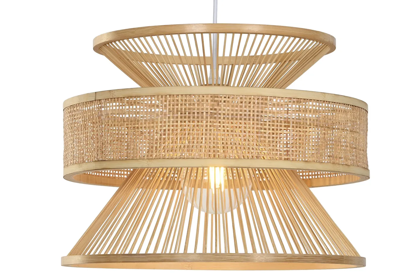 Bamboo rattan pendant light – natural / brown