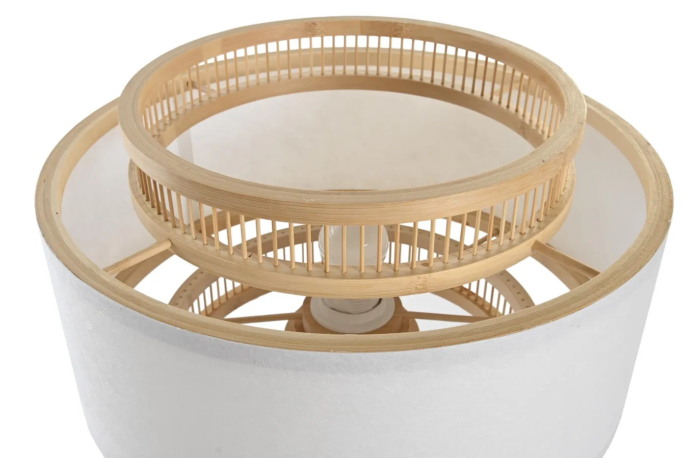 Tafellamp van bamboe en polyester — Foto 2