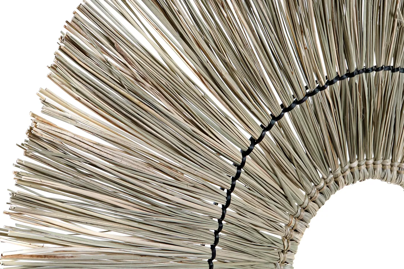Natural fibre metal lampshade – natural / brown — Photo 2