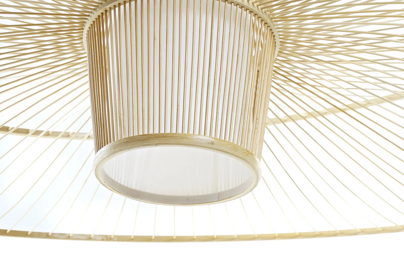 Bamboo polyester pendant light – natural — Photo 2