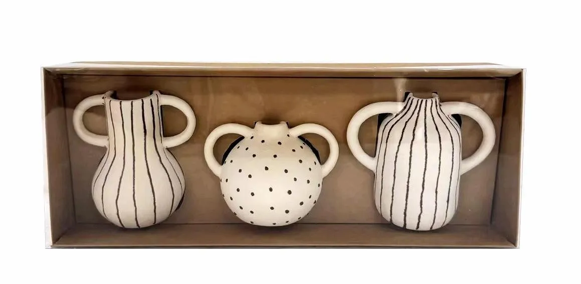 Set of 3 – ceramic vase – white — Photo 2