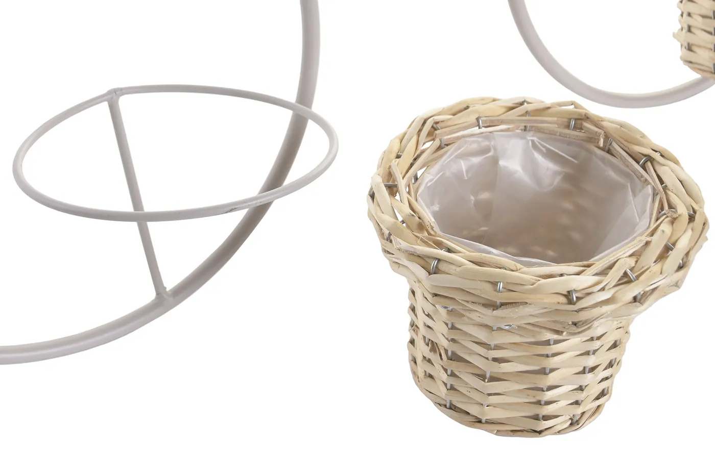 Cache-pot vélo à fixer au mur en métal et fibre naturelle — Photo 2