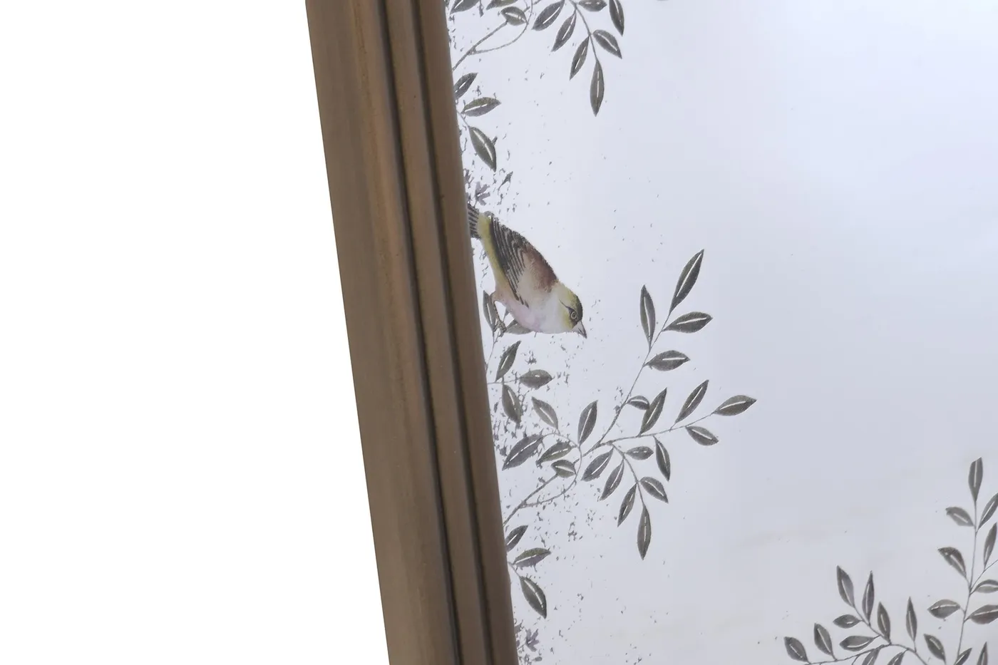 Vogels spiegel van hout en glas naturel — Foto 2