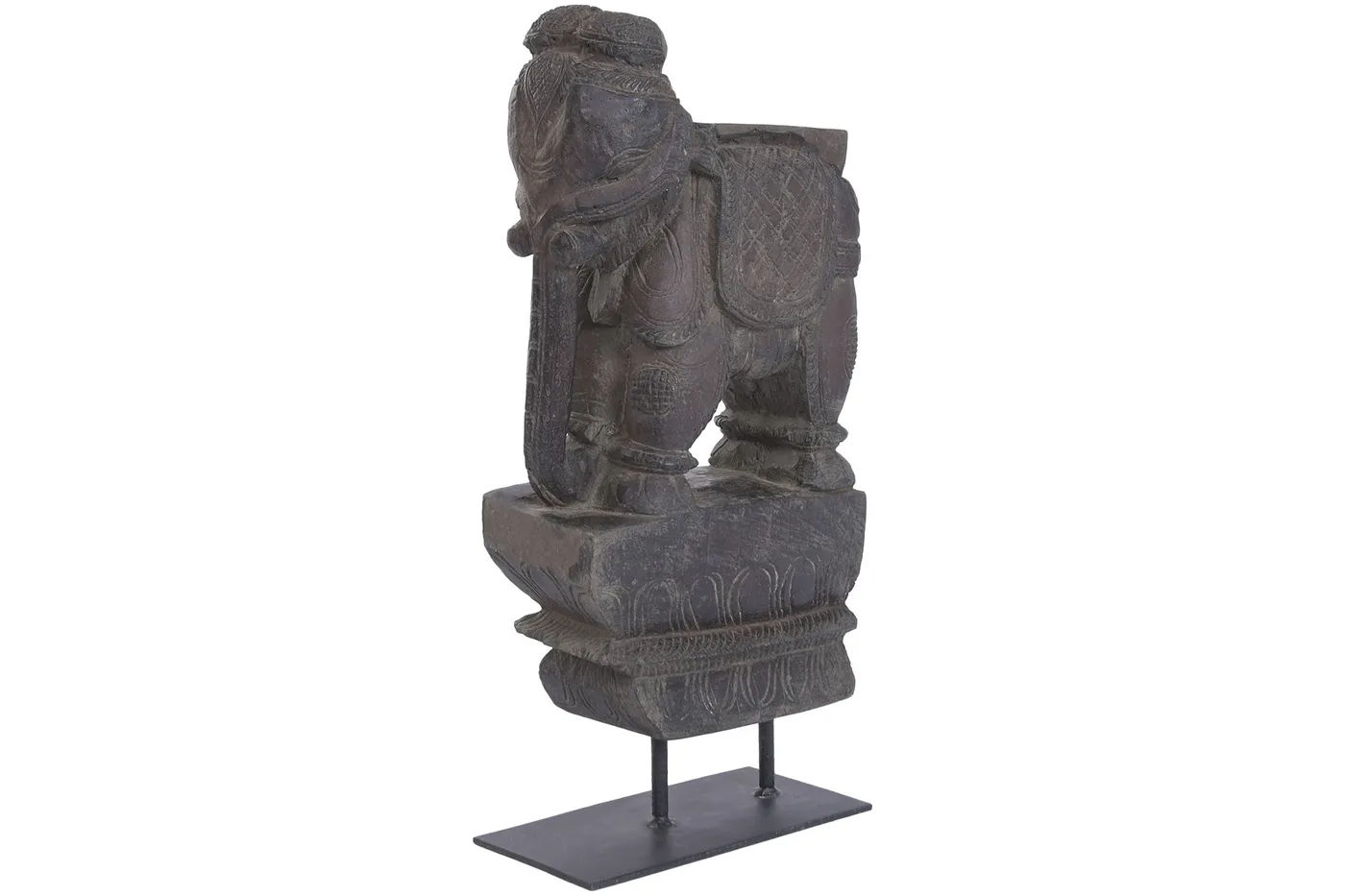 Figura elefante de teca y metal