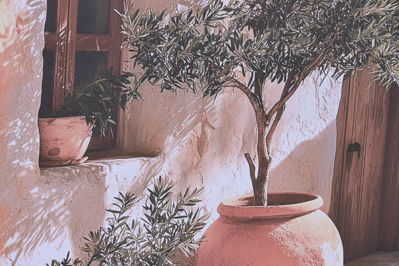 Schilderij canvas vaas van polystyreen en olijfhout (4 modellen) — Foto 2