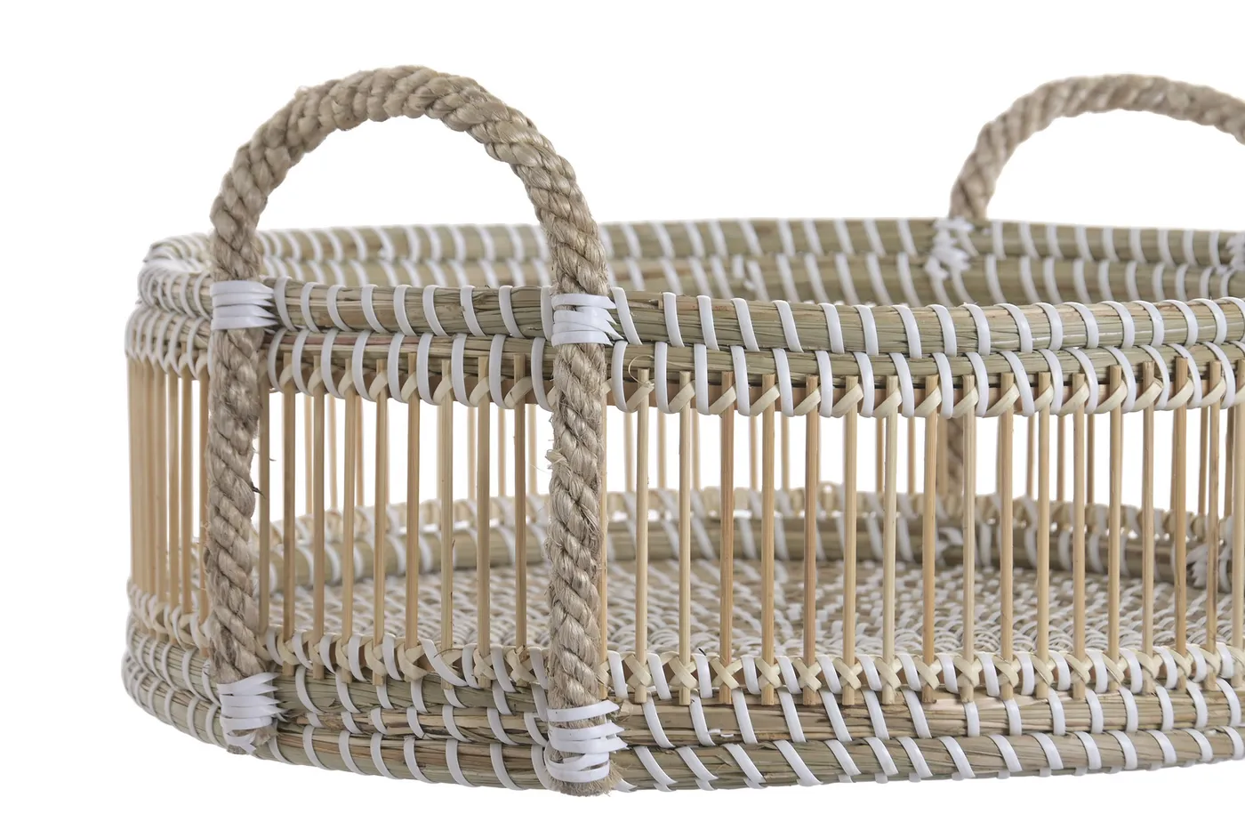 Set of 2 – seagrass bamboo tray – natural — Photo 2