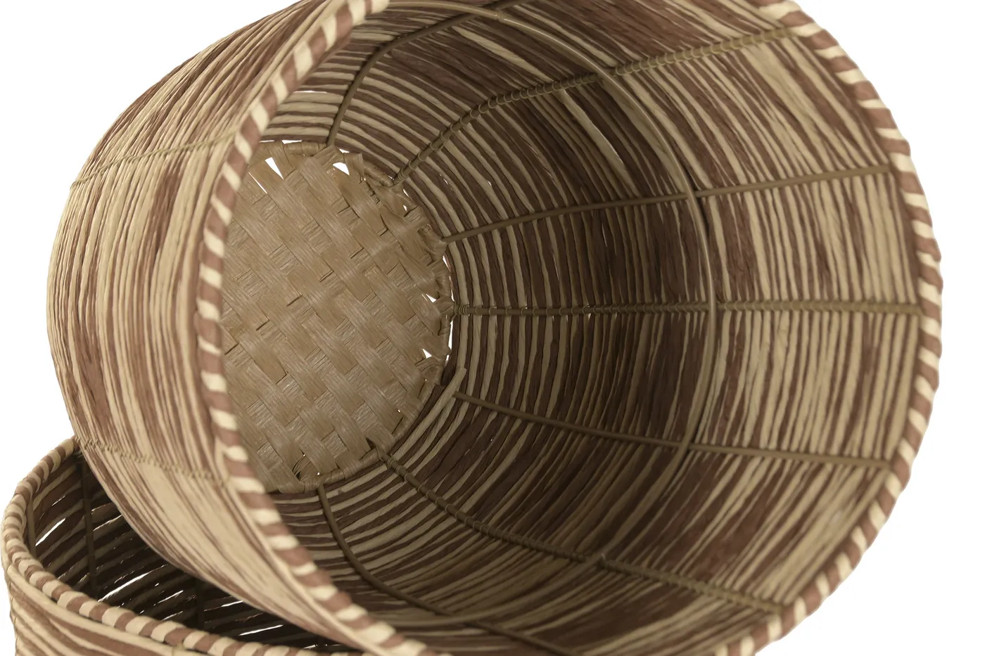 Set of 2 – braided natural fibre metal planter — Photo 2