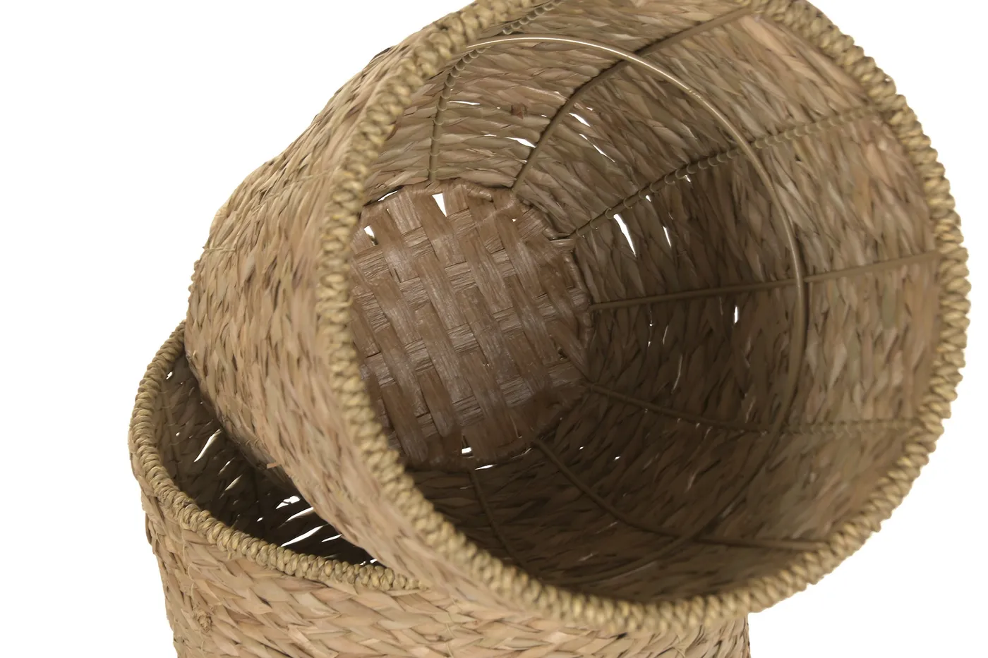 Set of 2 – seagrass metal planter – natural — Photo 2